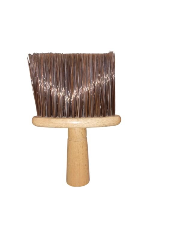Ferramenta profissional da limpeza do barbeiro com punho de madeira, escova macia do cabelo, espanador do pescoço, acessórios do corte do cabelo